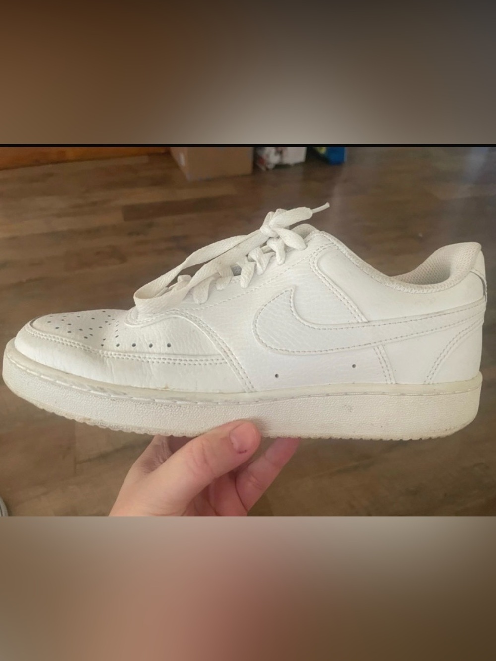 Womens White Sneakers with Iconic Swoosh